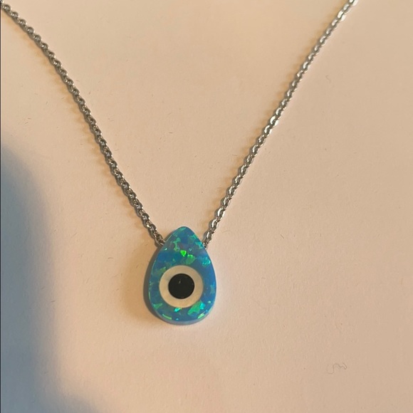 Blue Opal  and sterling evil eye nec… - Picture 2 of 3